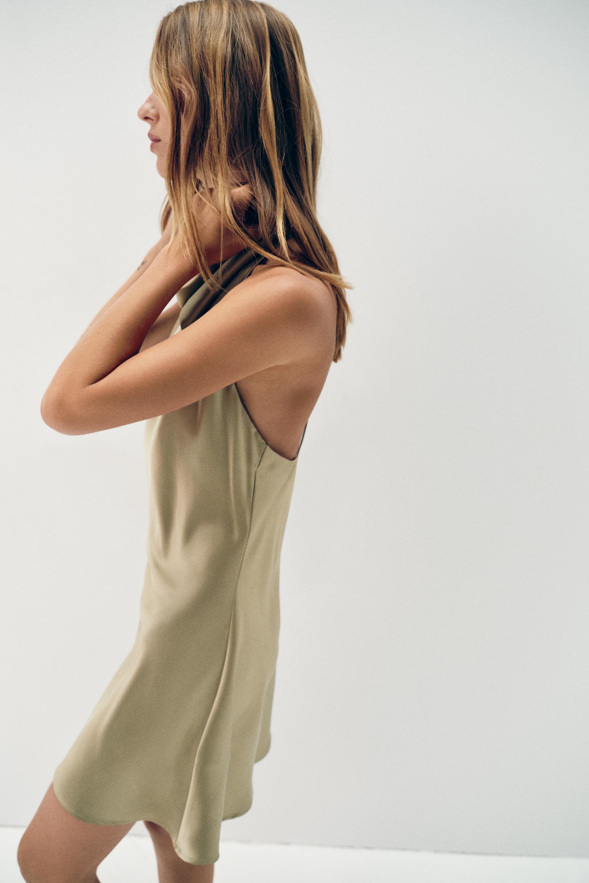 SATIN EFFECT SHORT DRESS